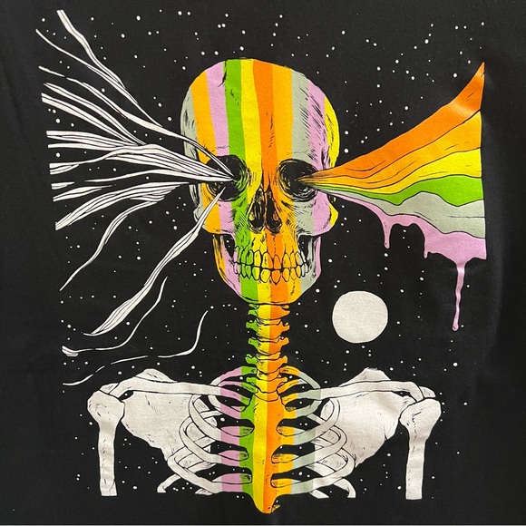 THREADLESS T-SHIRT, Unisex Sz M, Black Short Sleeve Tee - Dark Side of Existence - Picture 2 of 8